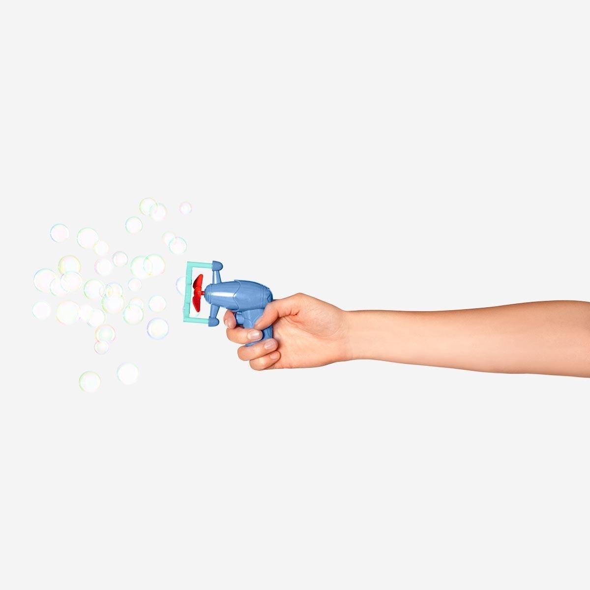 Blue soap bubble blower