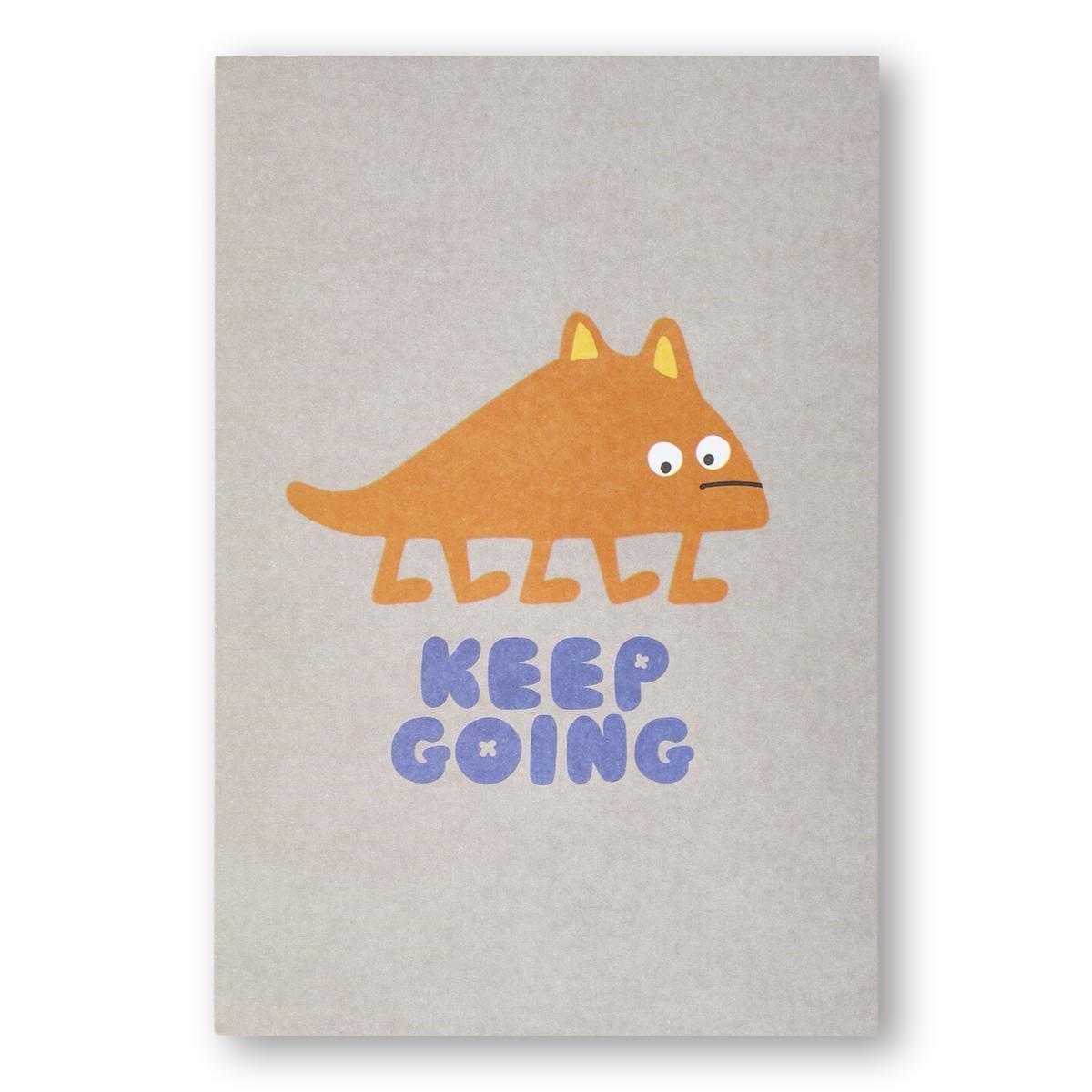 Grey keep going card
