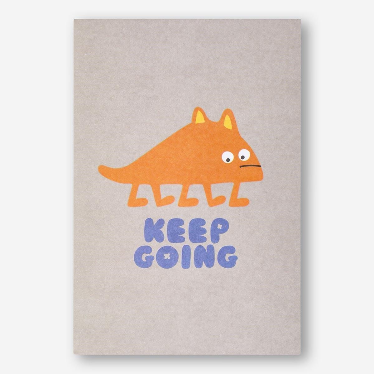 Grey keep going card