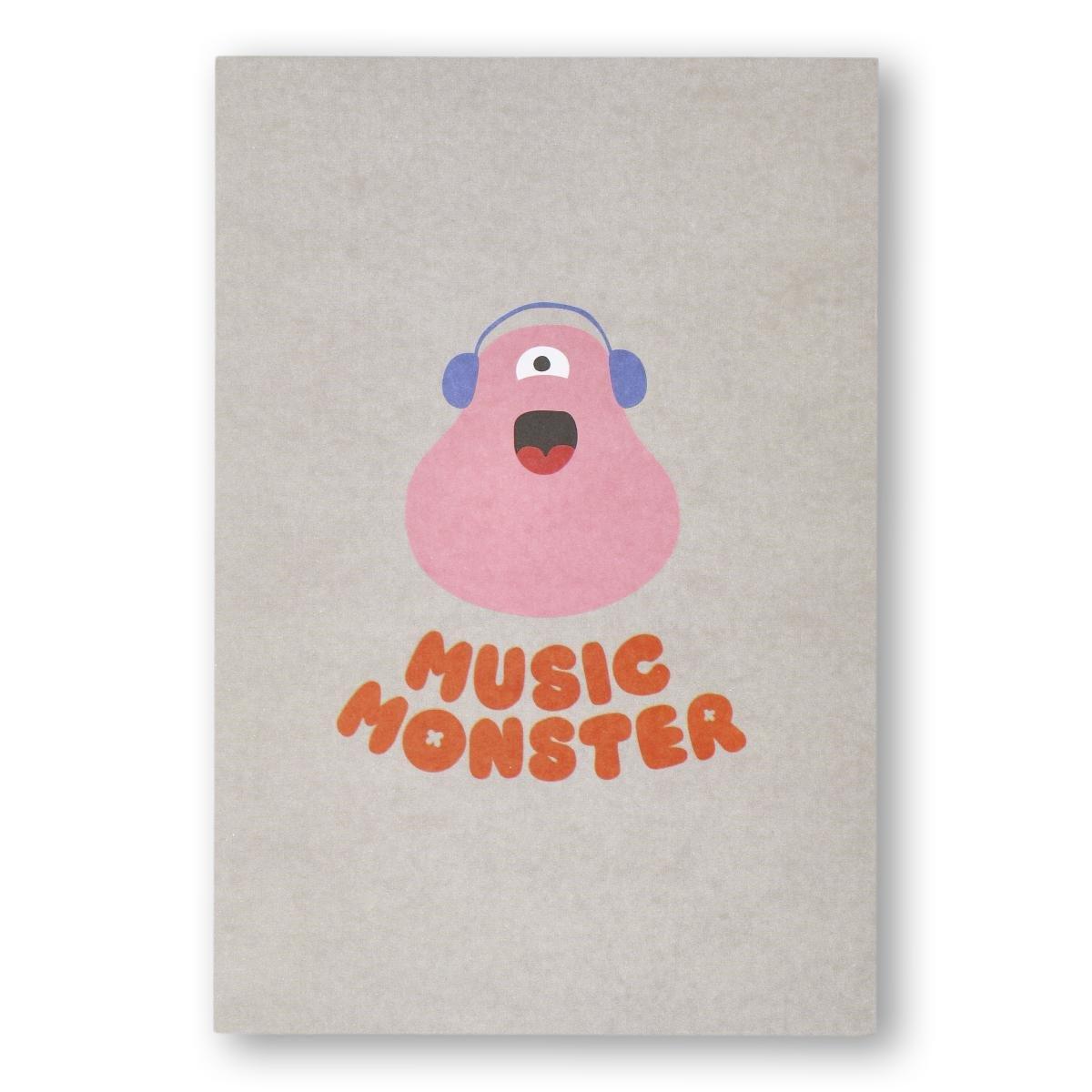 Grey music monster card