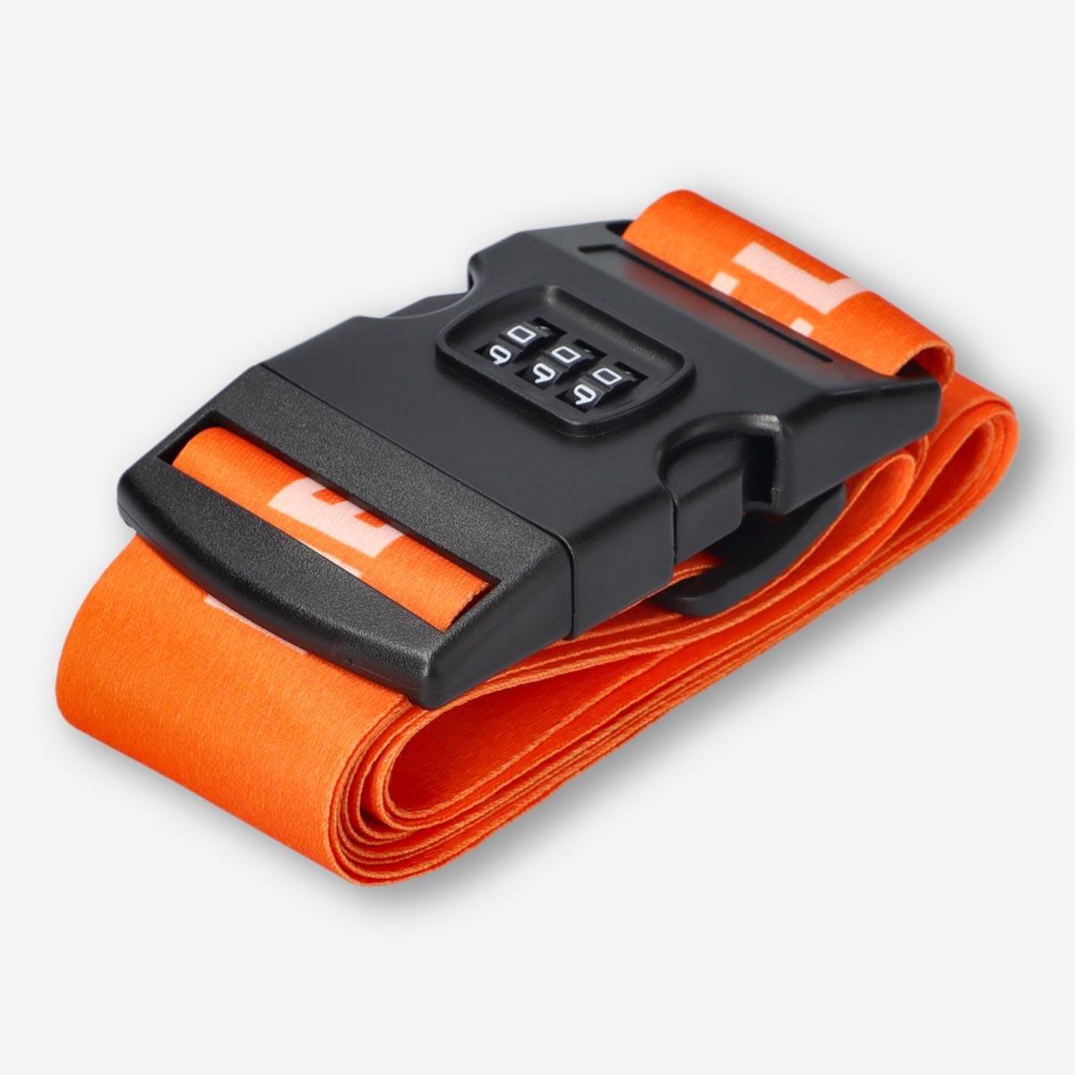 Orange luggage strap