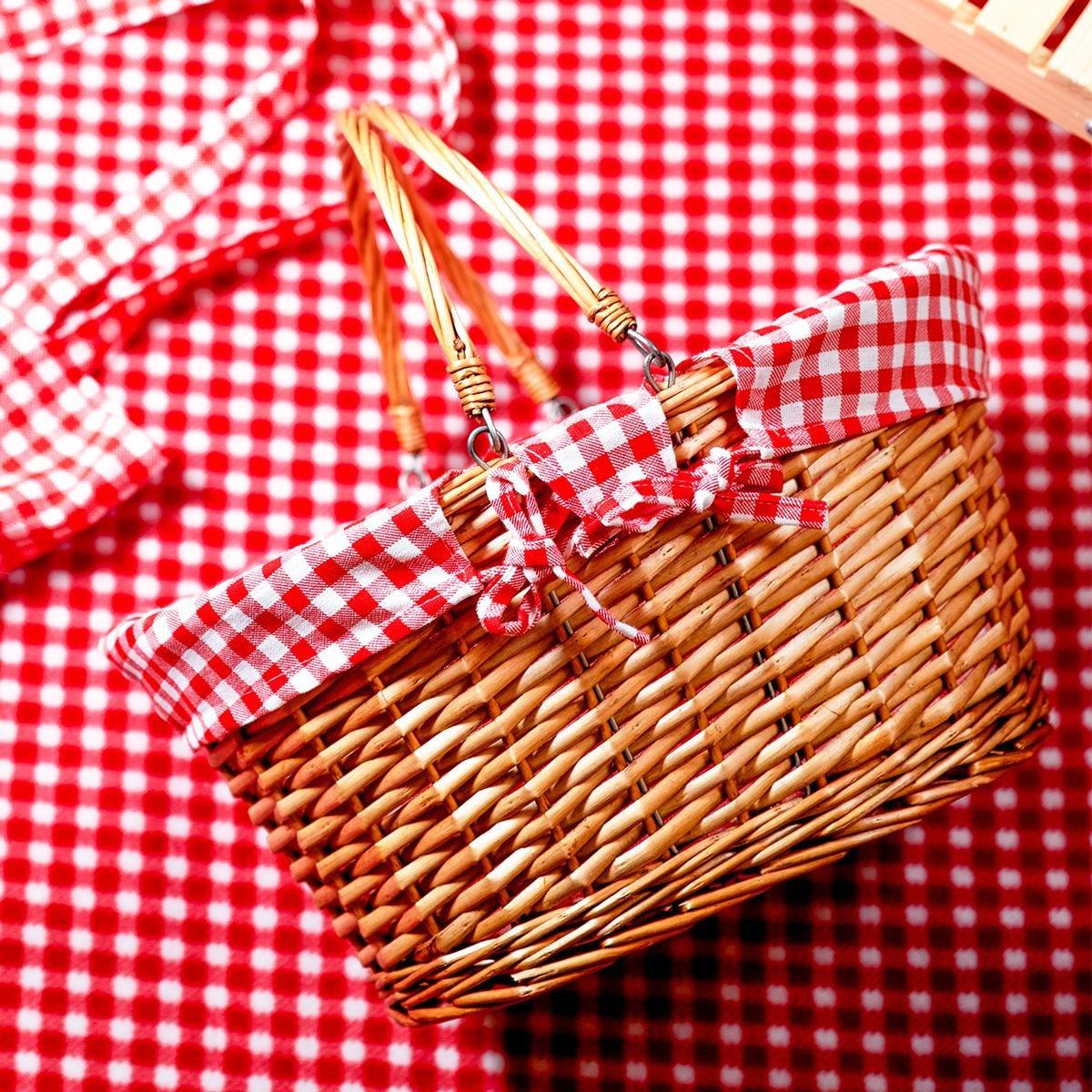 Multicolour red picnic basket