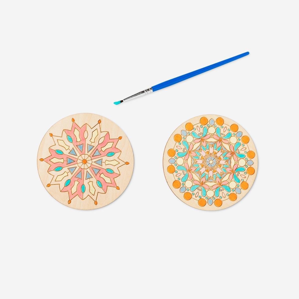 Multicolour Paint-Your-Own Mandalas. 4 Pcs
