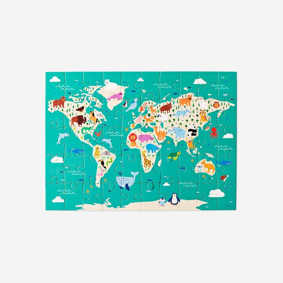 Multicolour animals of the world puzzle