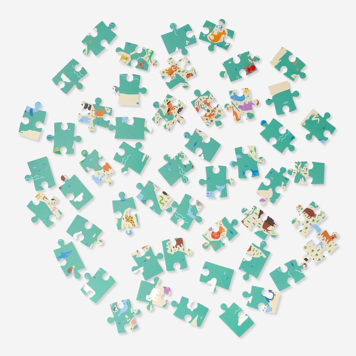 Multicolour animals of the world puzzle