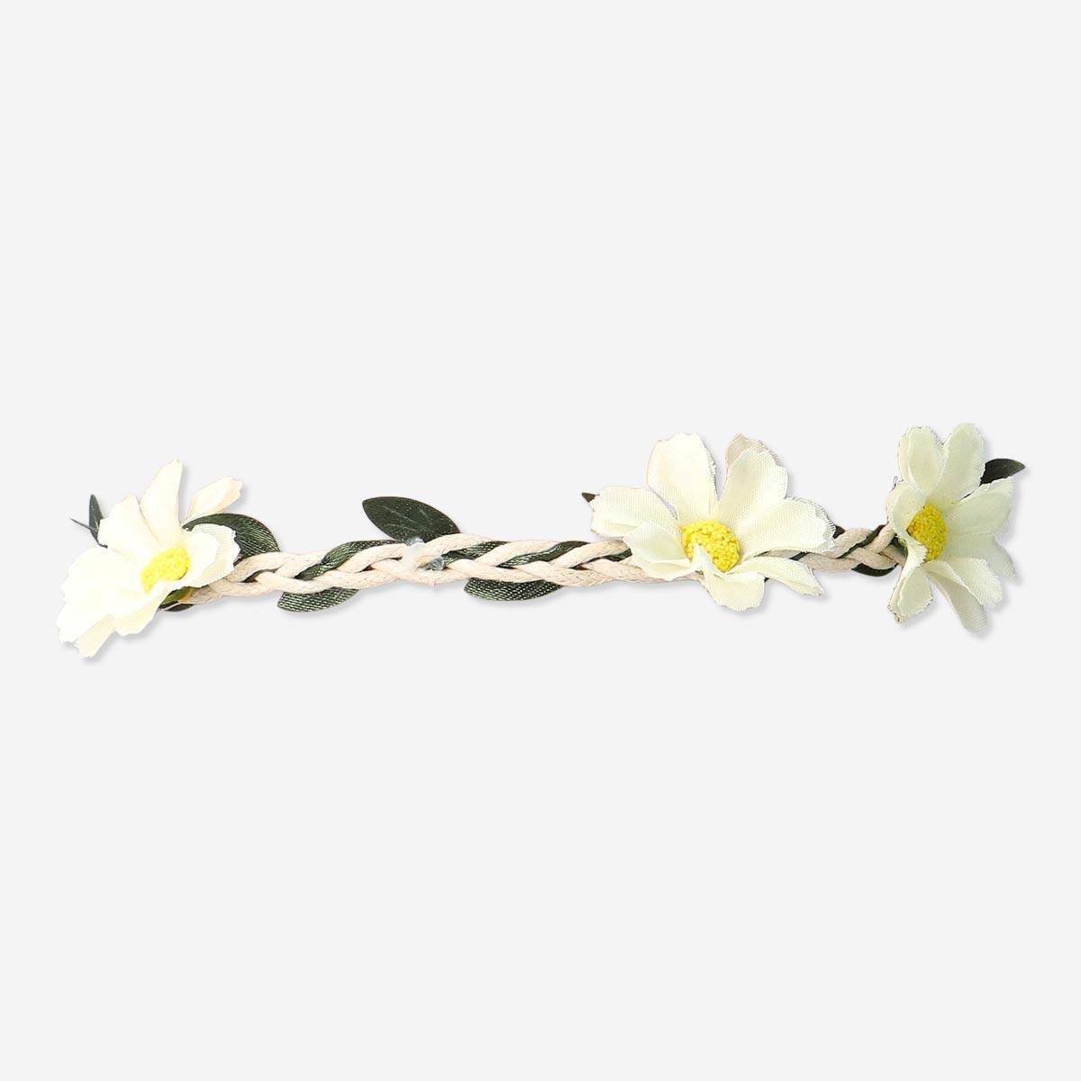 White floral hairband
