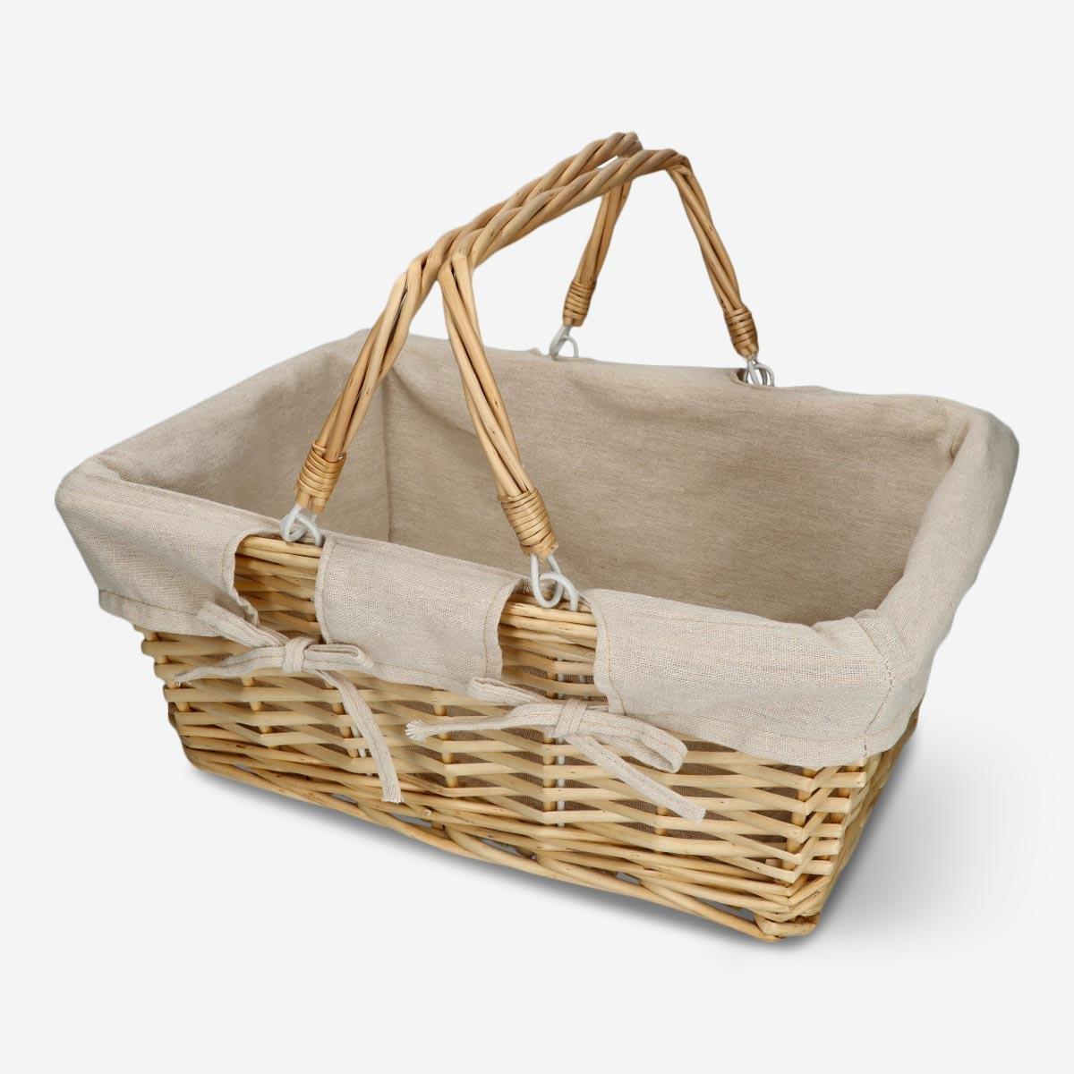 Beige picnic basket
