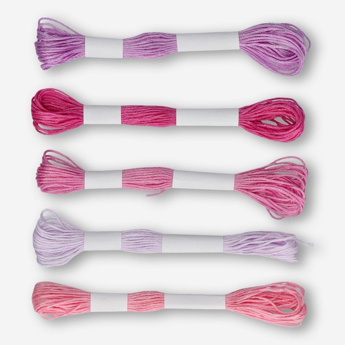 Pink embroidery threads