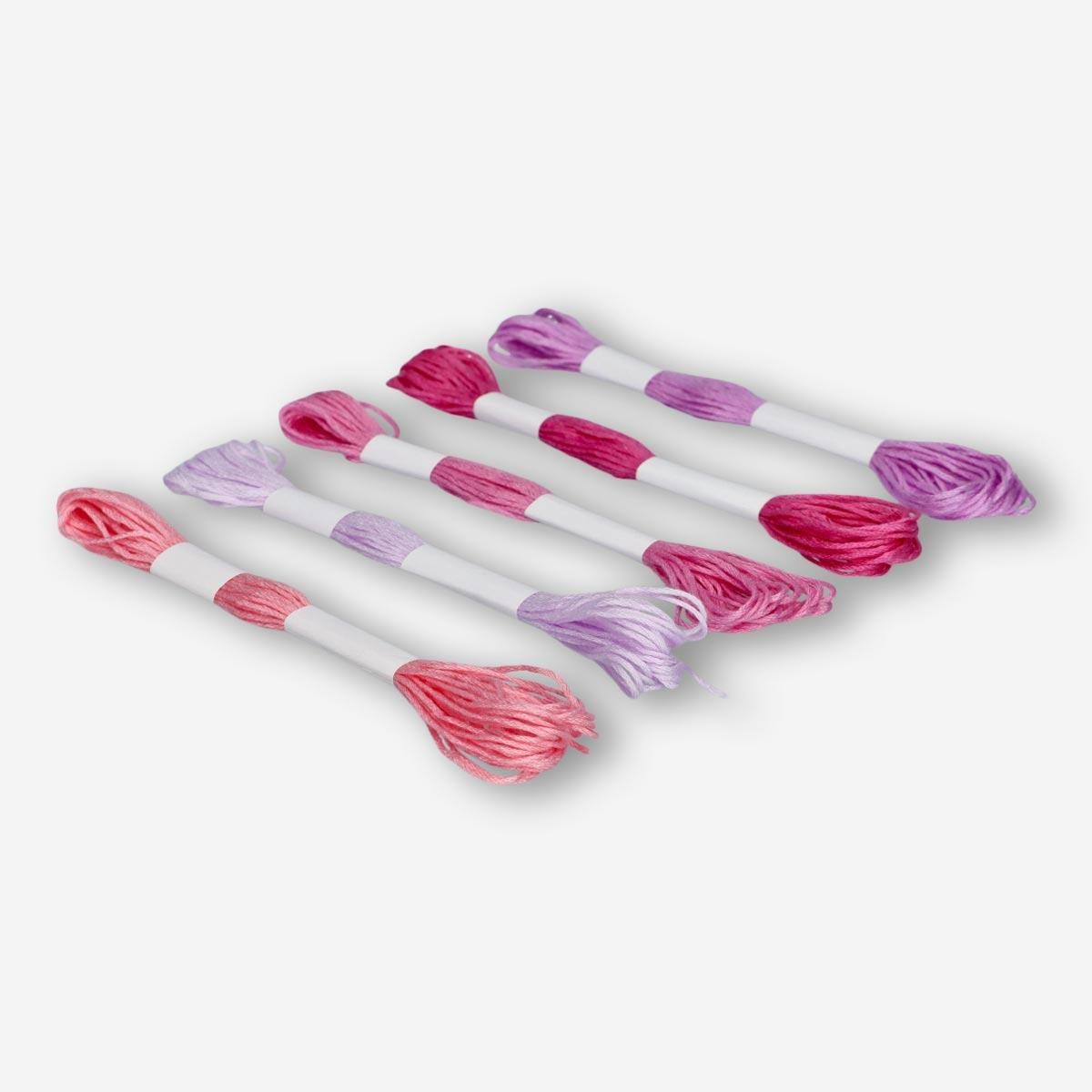 Pink embroidery threads