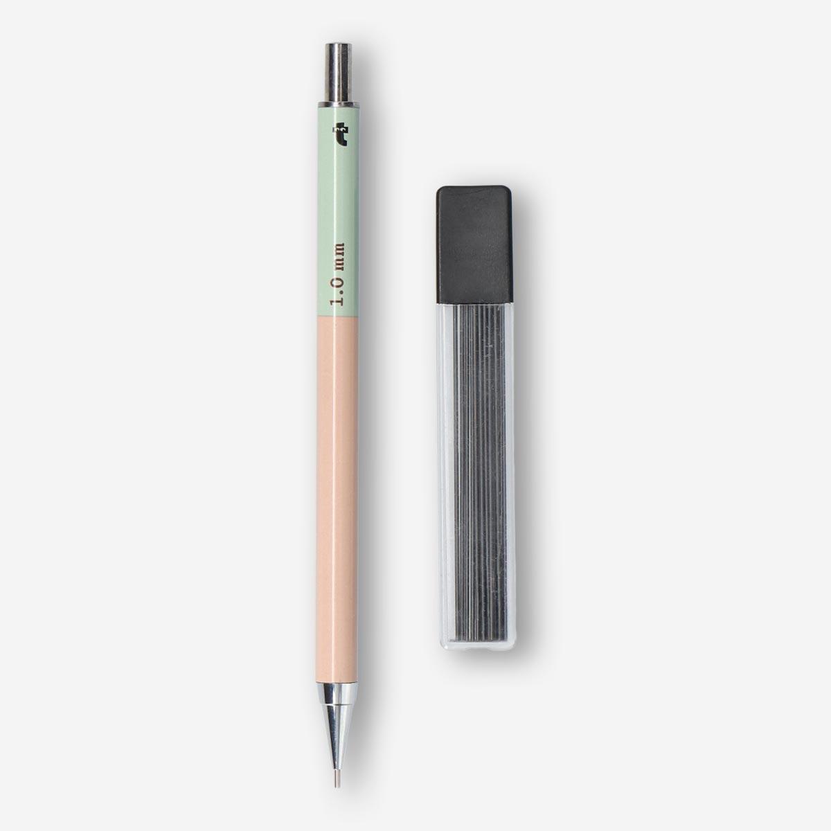 Peach propelling pencil. with refills. 1.0 mm