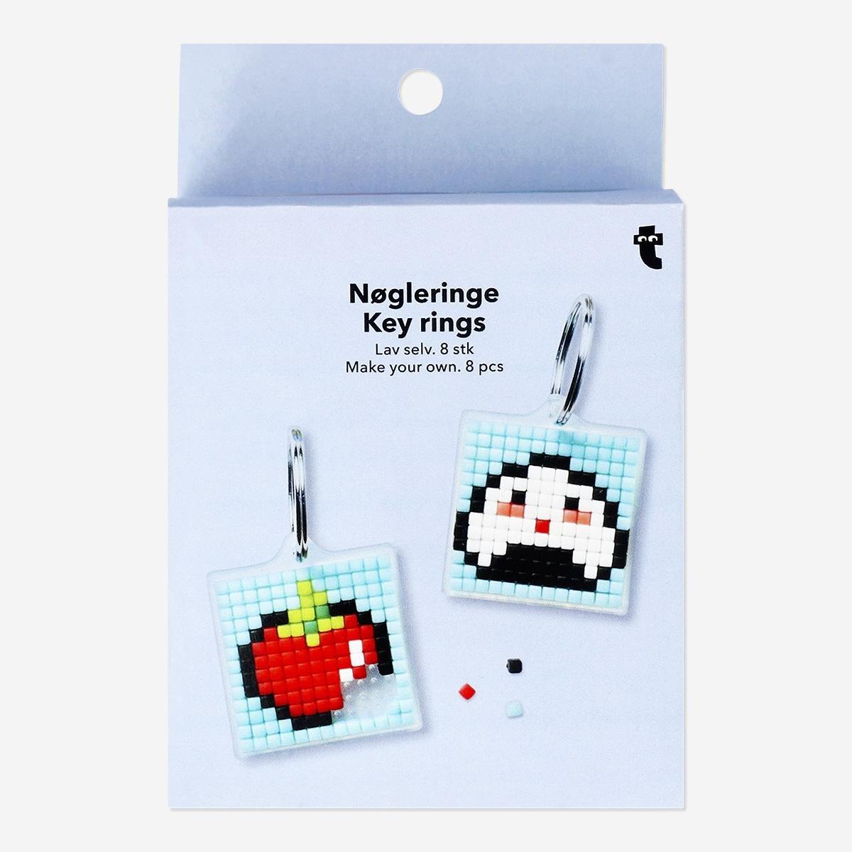 Multicolour make-your-own key rings
