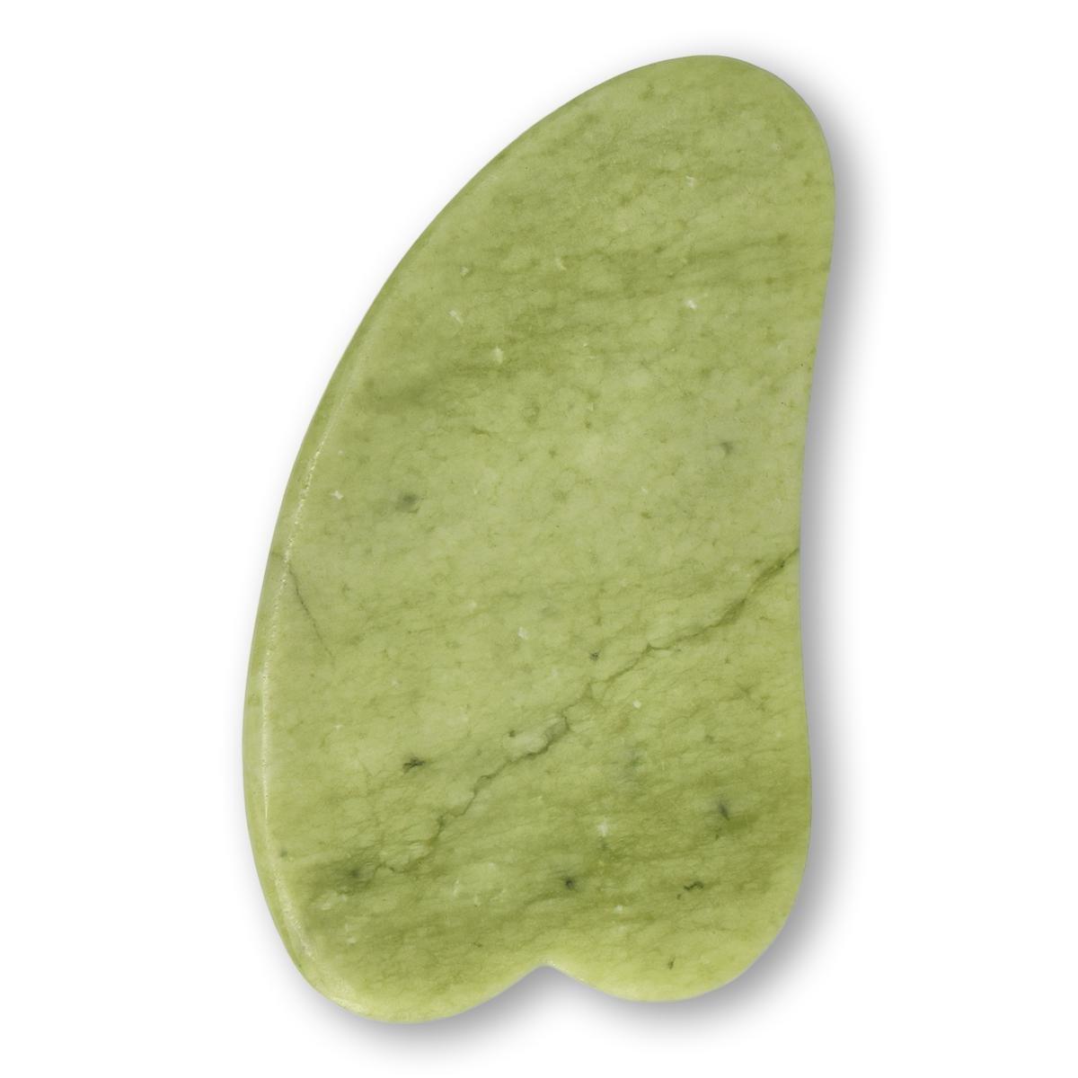 Green gua sha tool. natural stone
