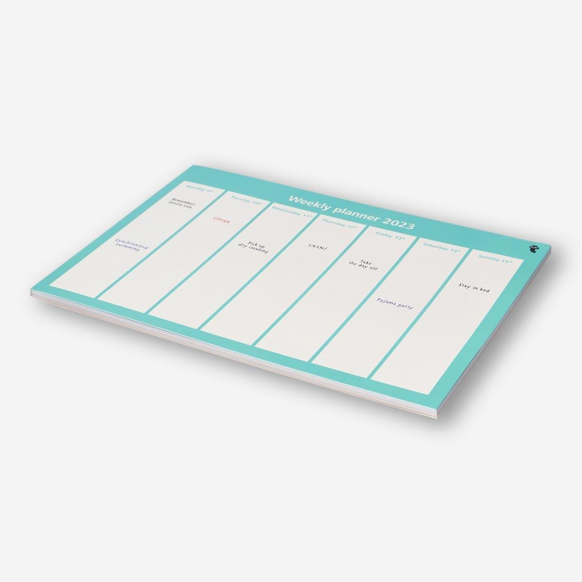 Blue weekly planner