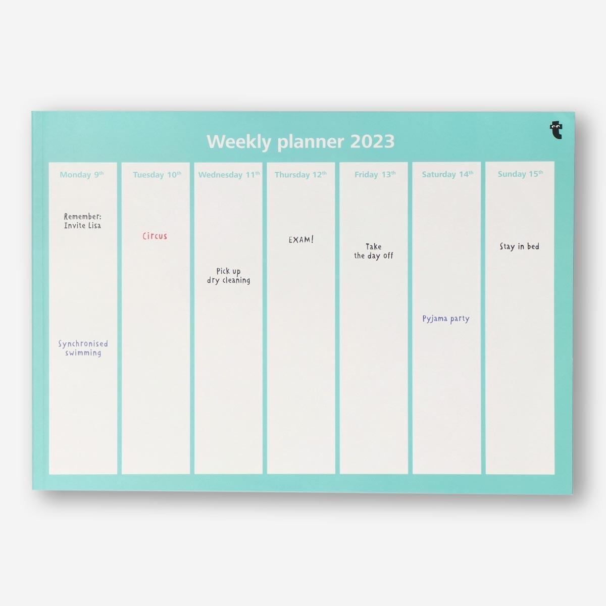Blue weekly planner