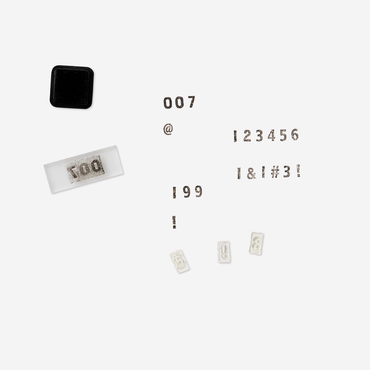 Black number stamps