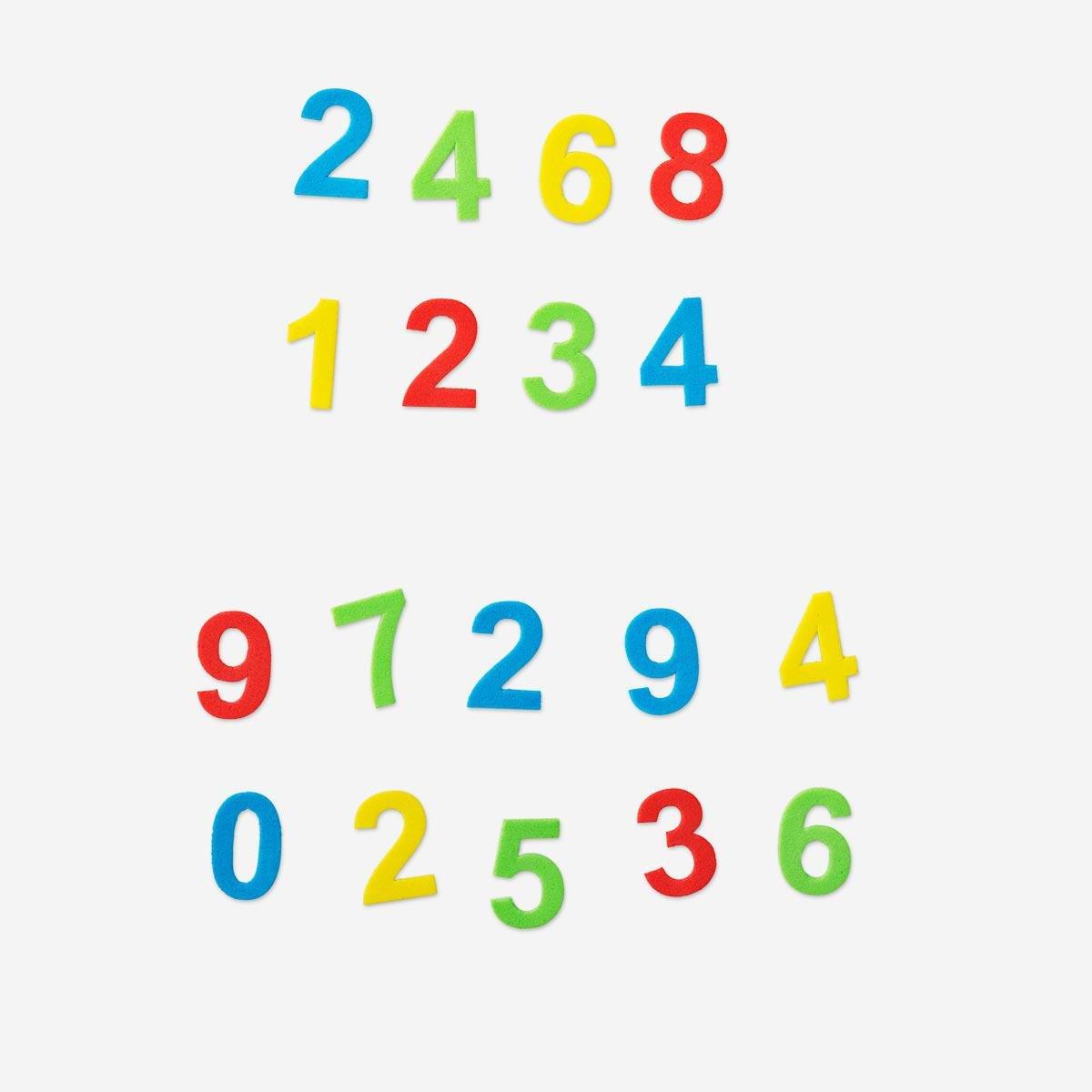 Multicolor number foam stickers