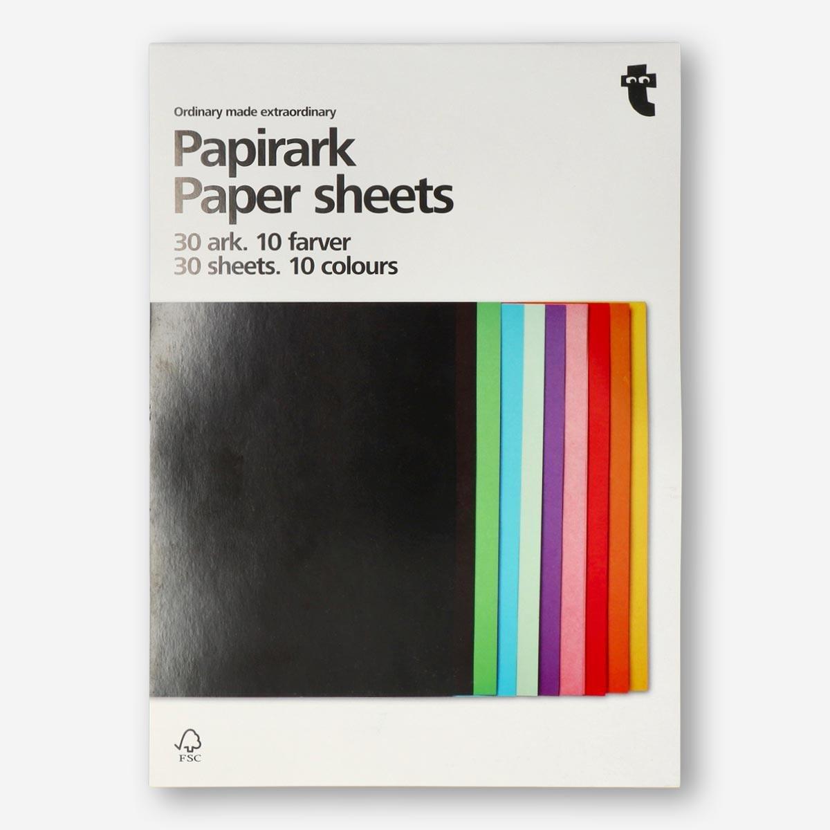 Multicolor paper sheets