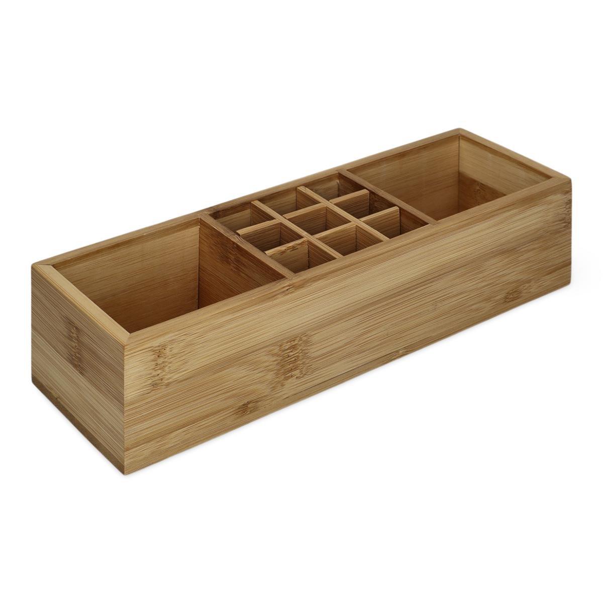 Brown wooden organizer tray