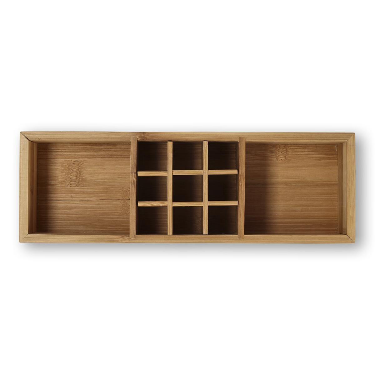Brown wooden organizer tray