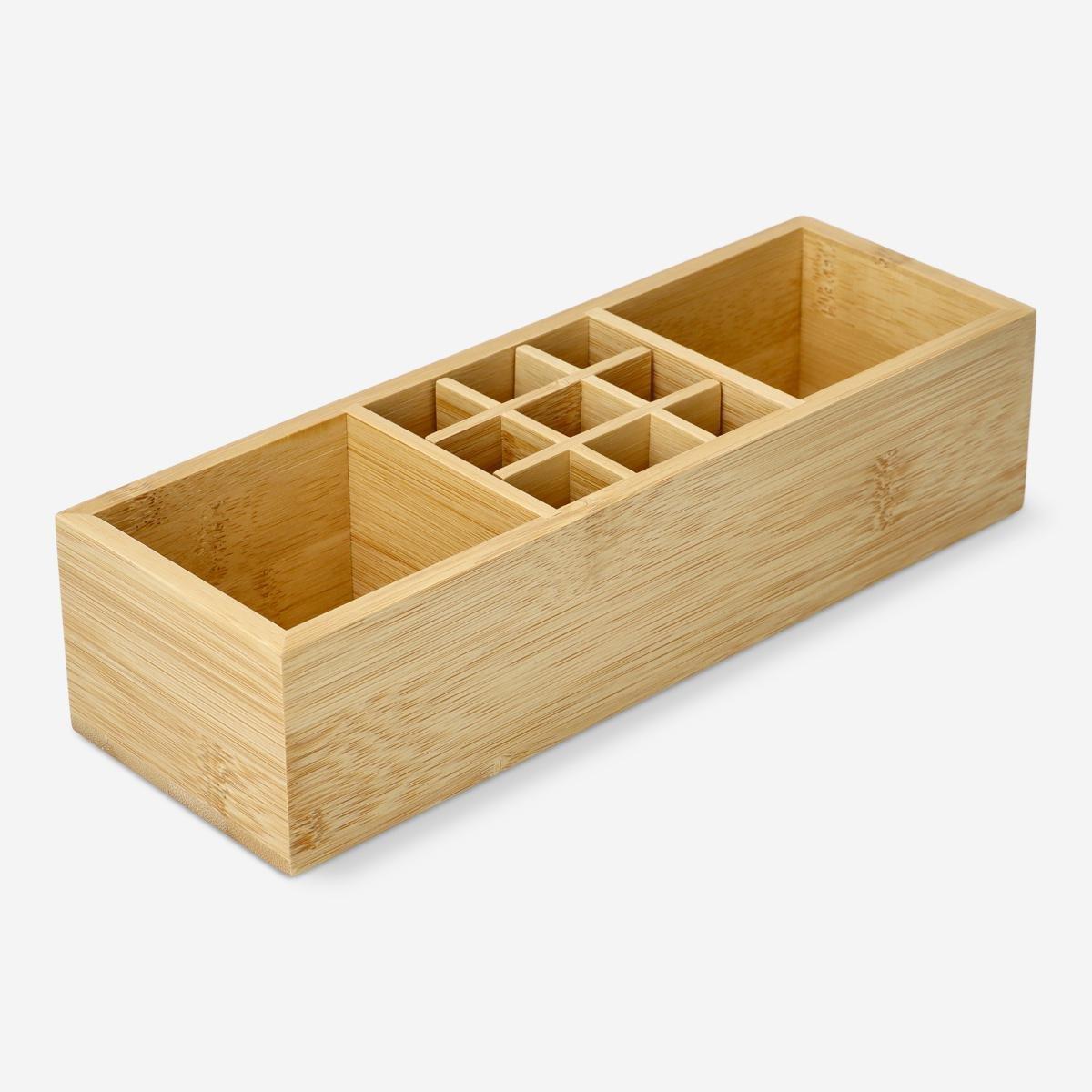 Brown wooden organizer tray