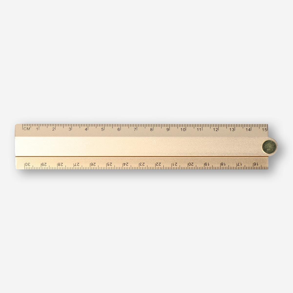 Silevr metal ruler. foldable