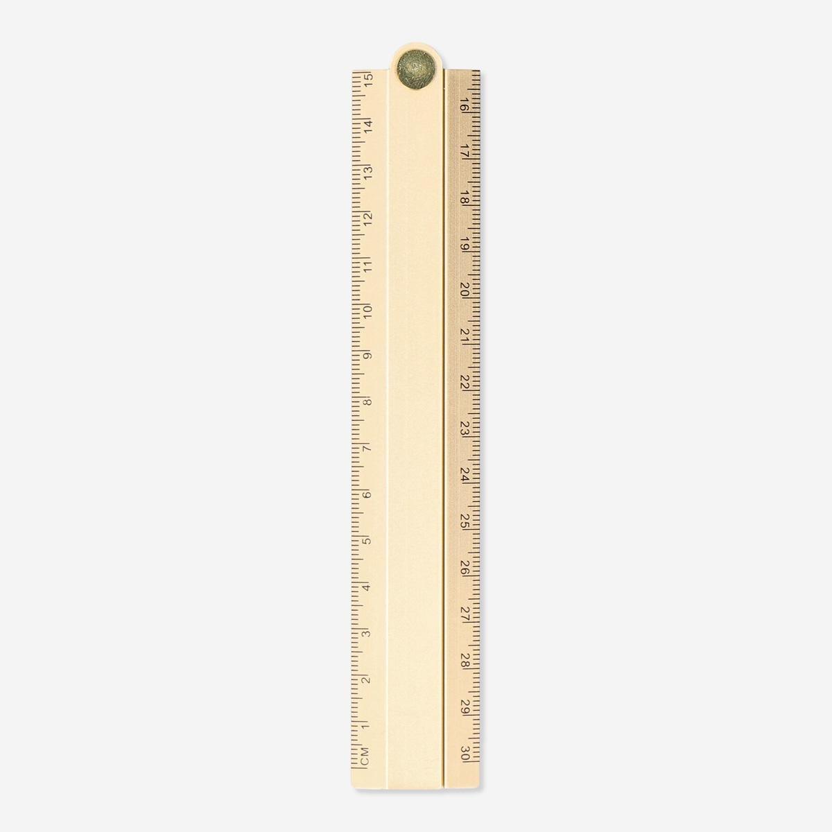 Silevr metal ruler. foldable