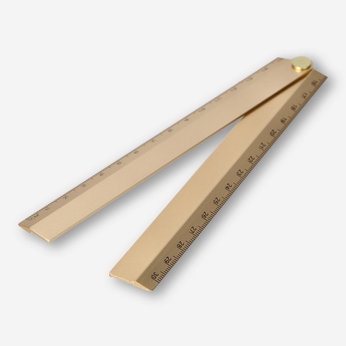 Silevr metal ruler. foldable
