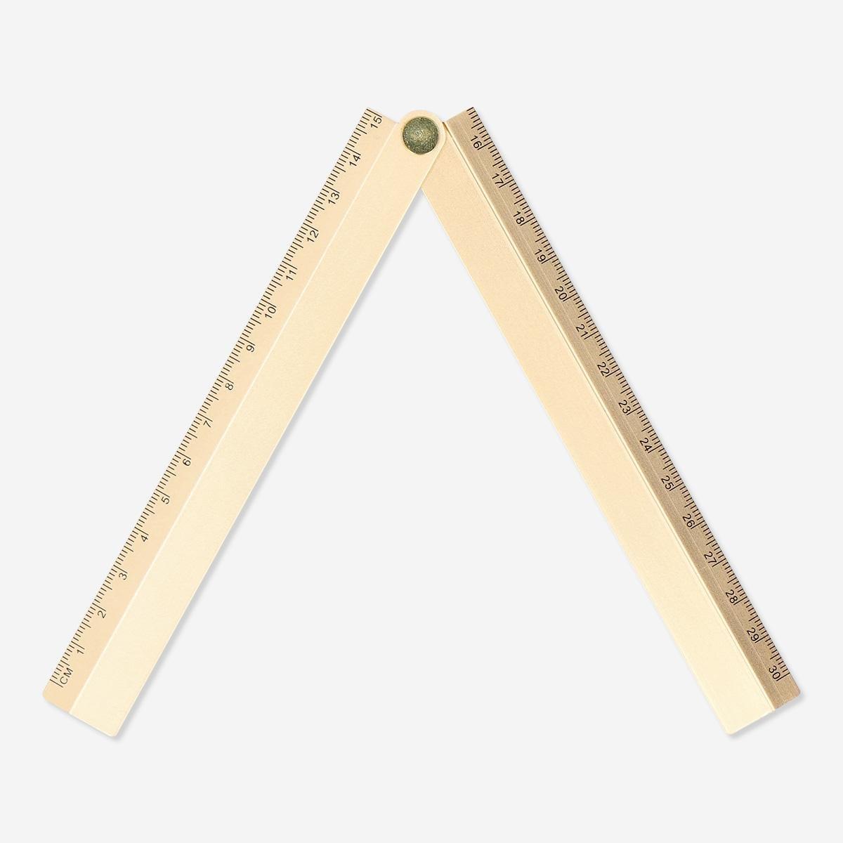 Silevr metal ruler. foldable