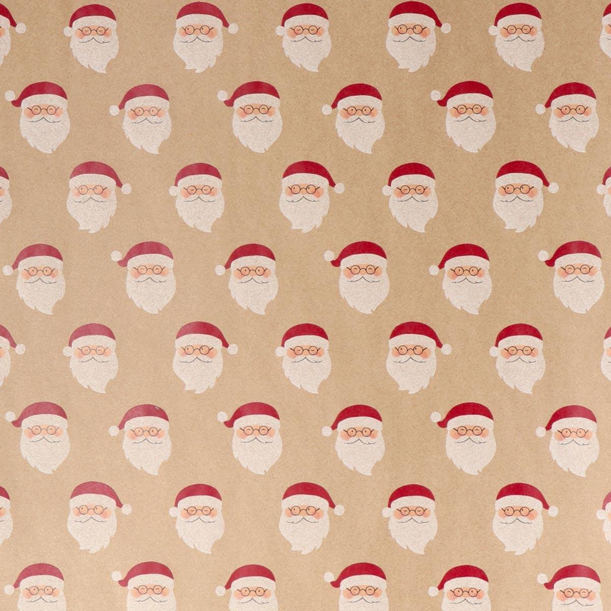 Beige santa wrapping paper