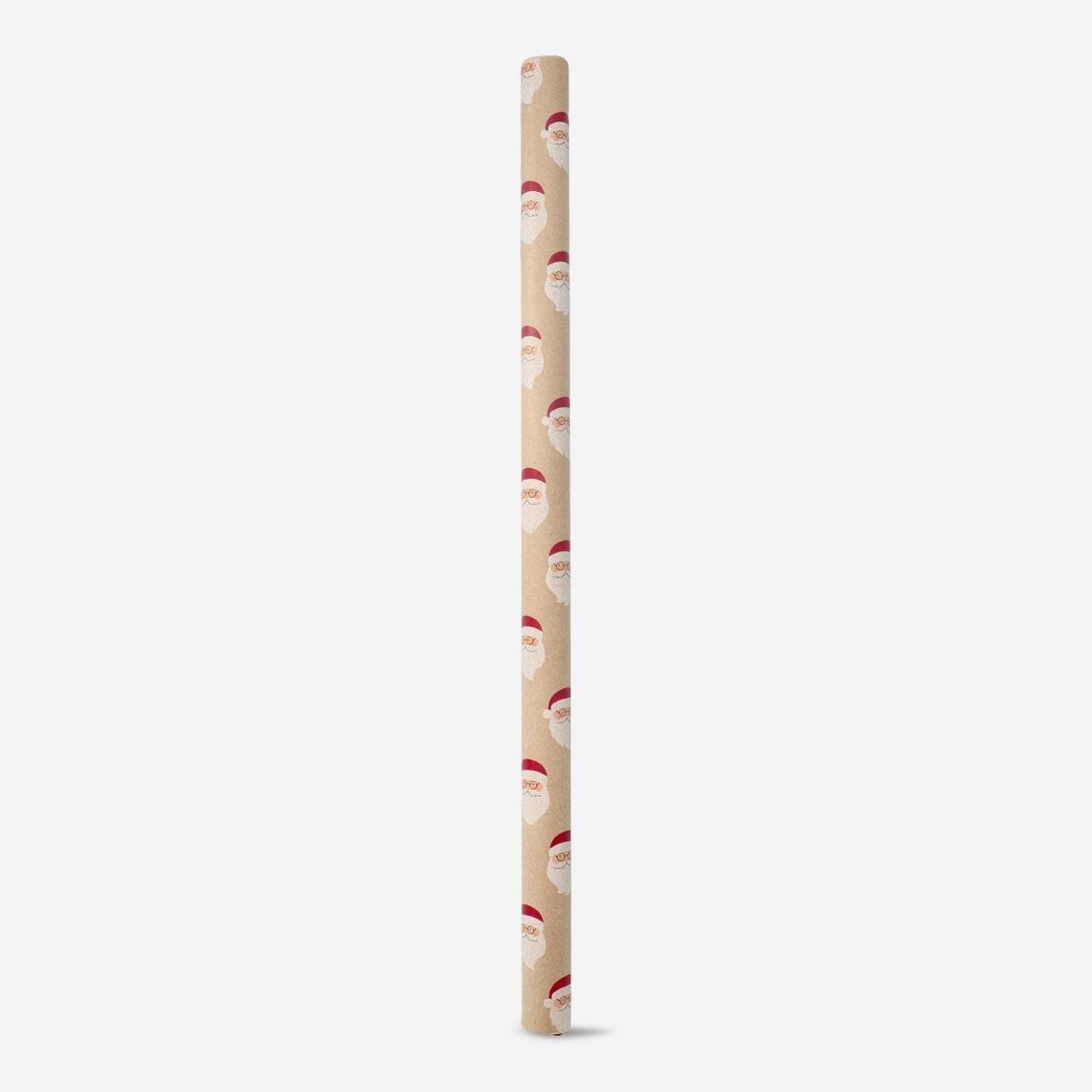 Beige santa wrapping paper
