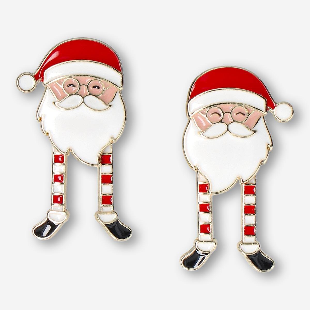 Multicolour Christmas Stud Earrings - Santas With Moving Legs