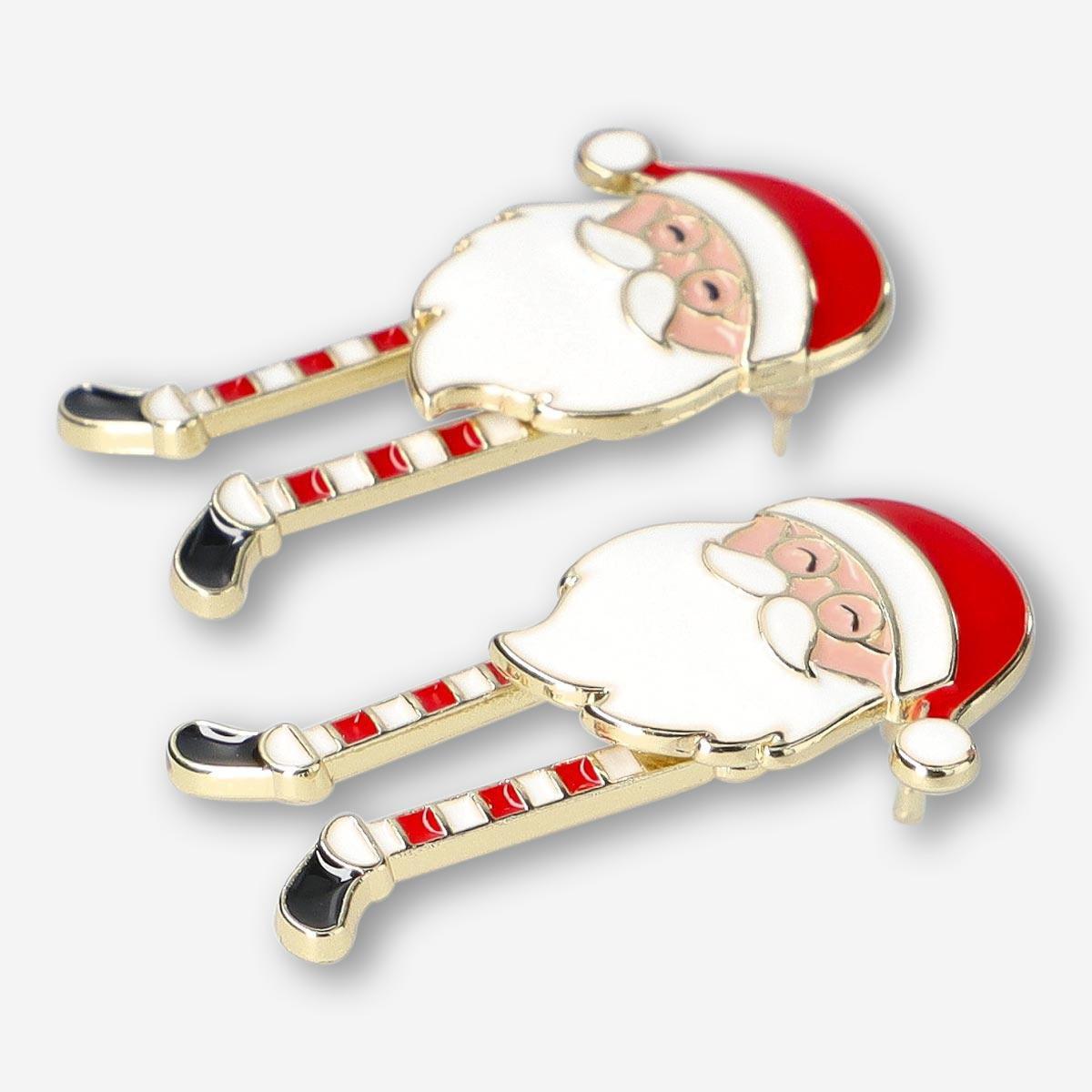 Multicolour Christmas Stud Earrings - Santas With Moving Legs