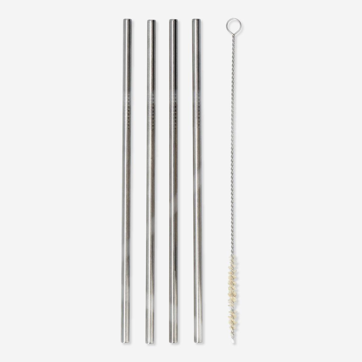 Silver reusable straws. 4 pcs | Flying Tiger UAE