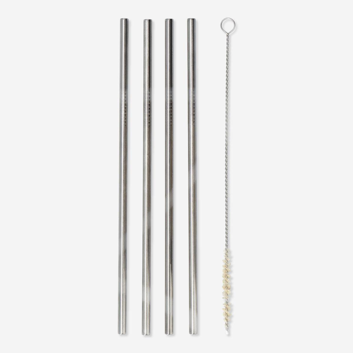 Silver reusable straws. 4 pcs