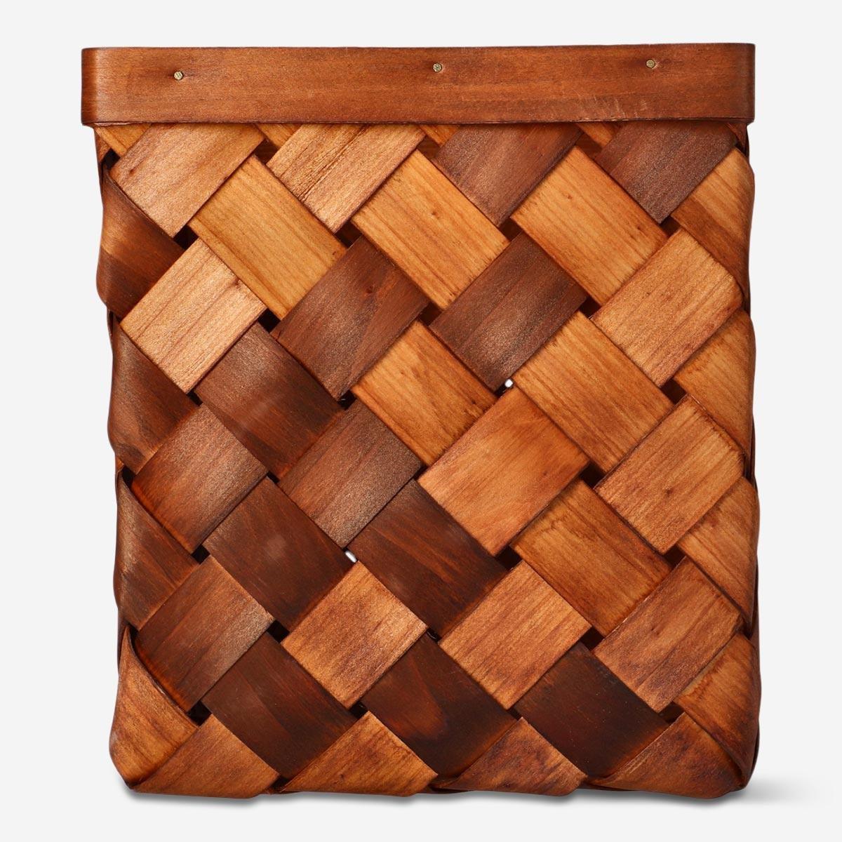 Wooden storage basket