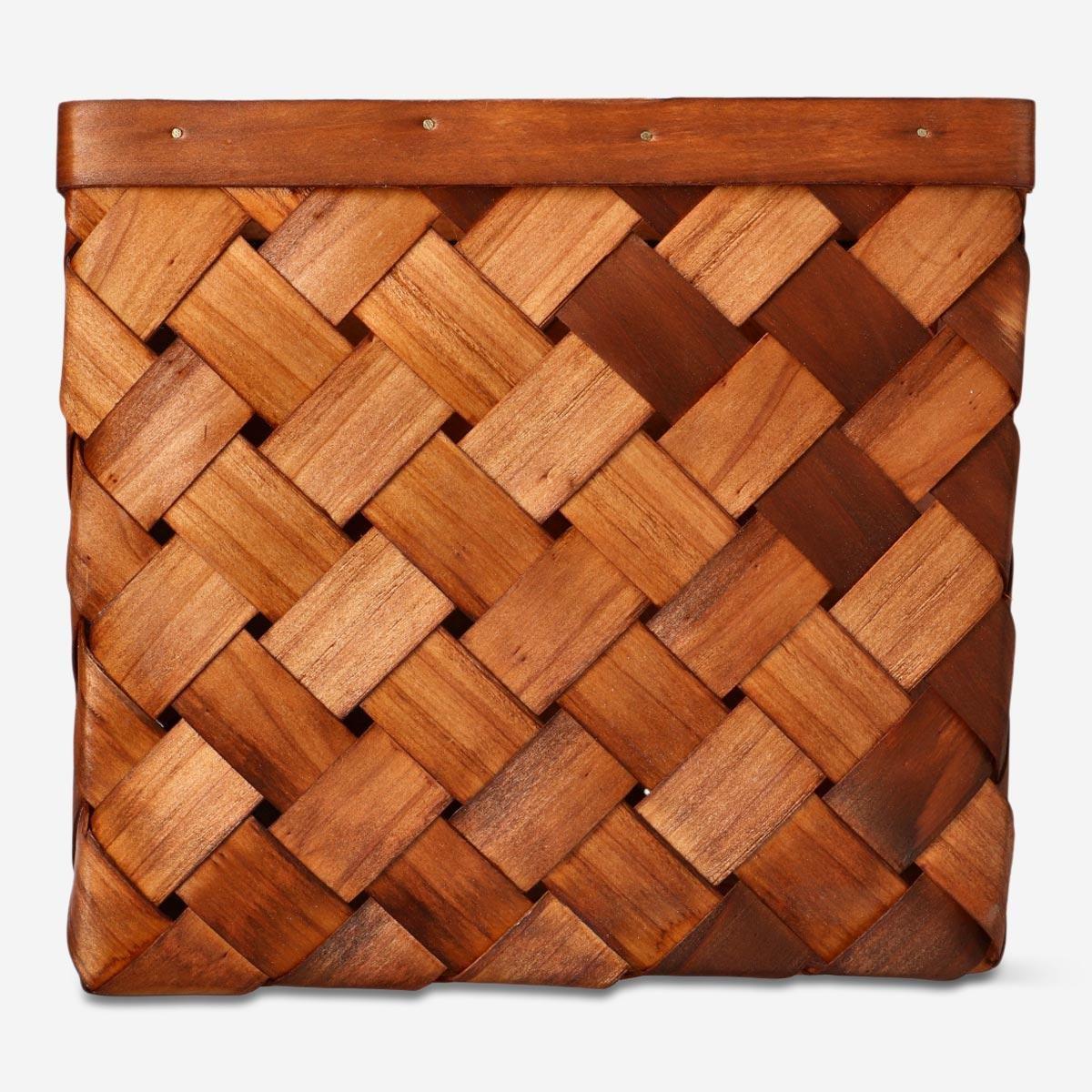 Wooden storage basket