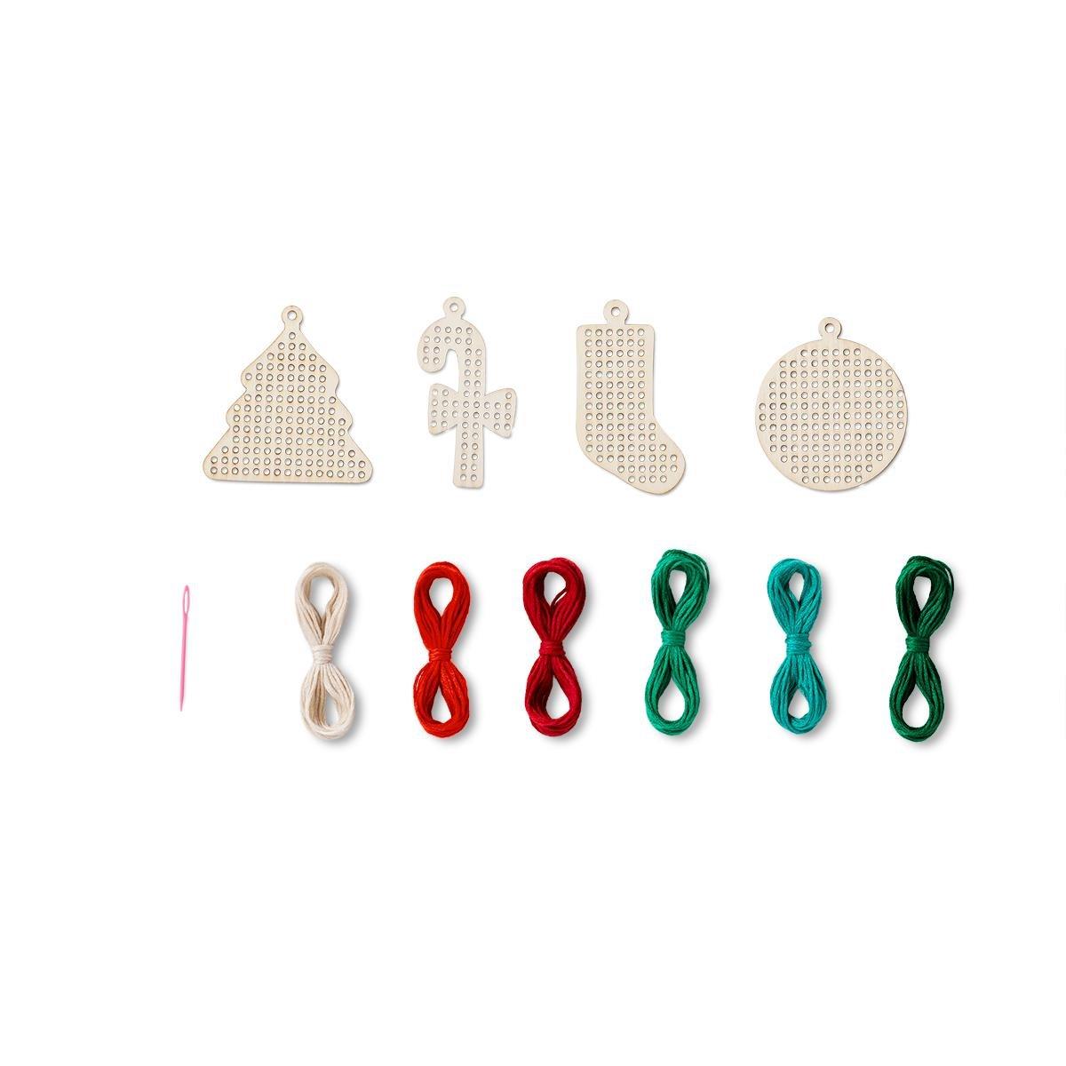 Multicolour Christmas Decorations Cross Stitch Kit