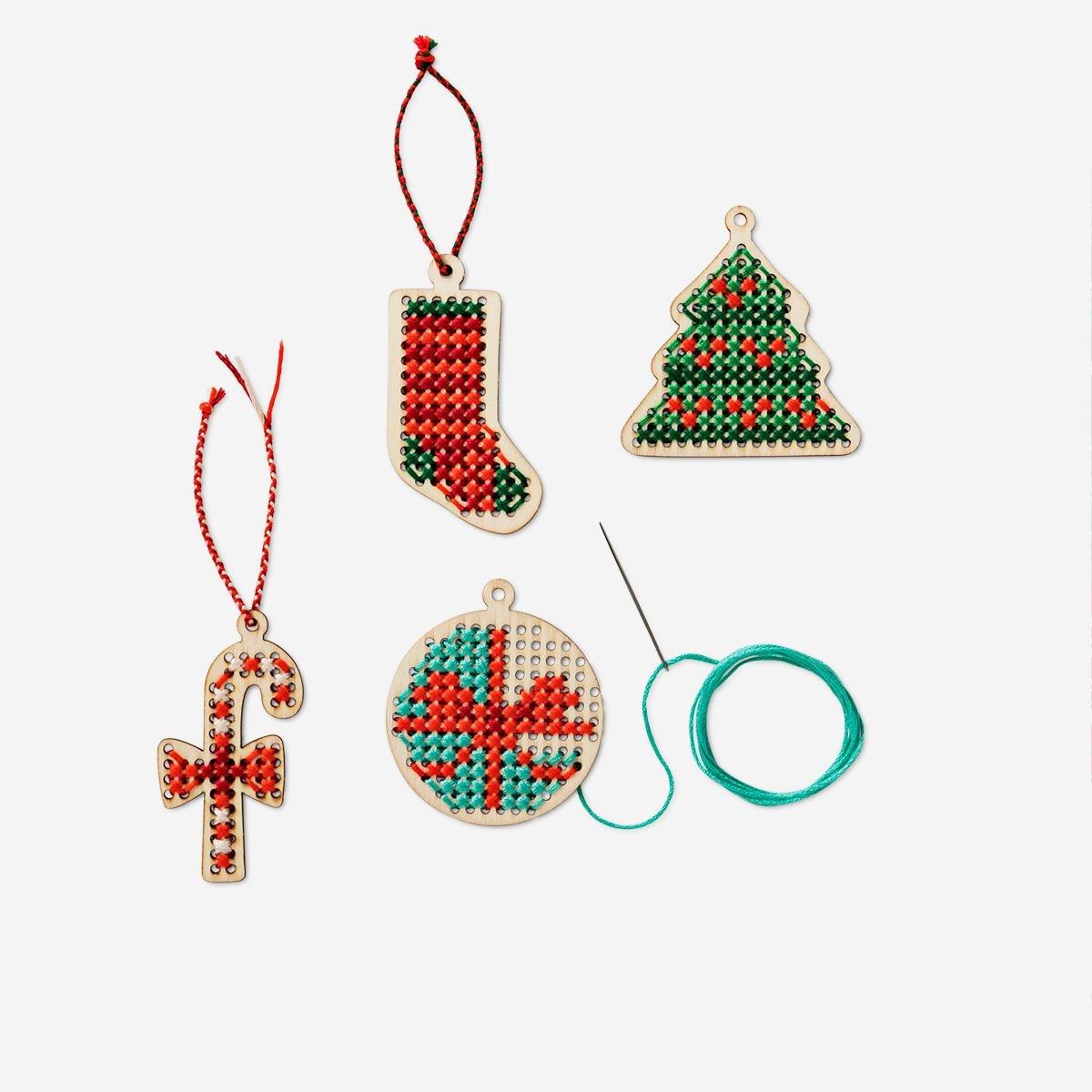 Multicolour Christmas Decorations Cross Stitch Kit