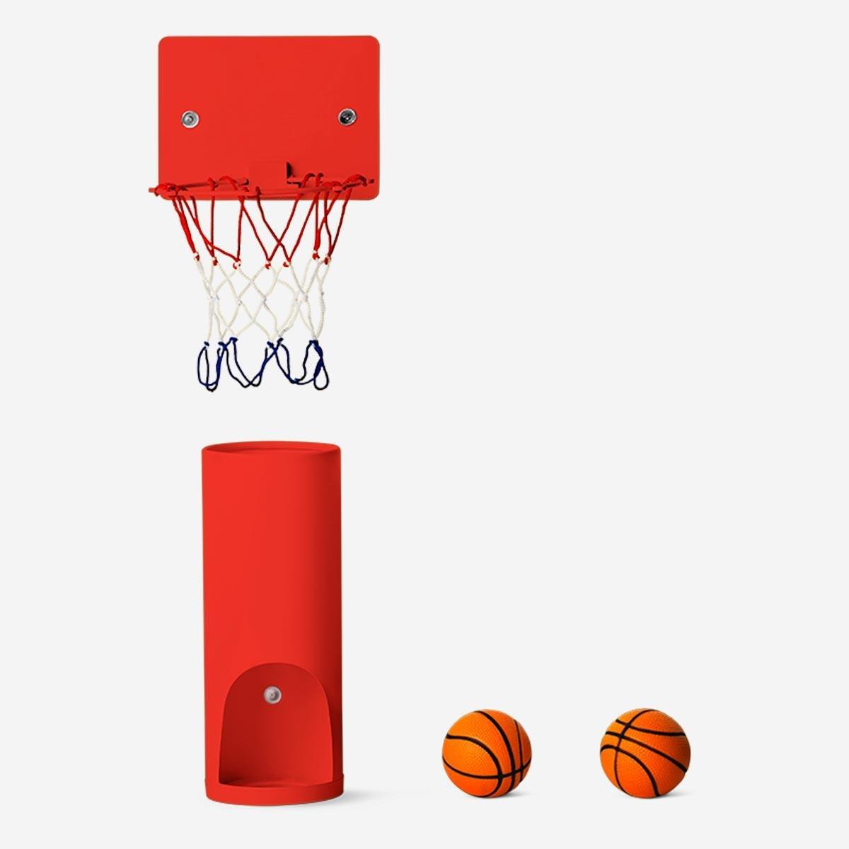 Orange toilet basketball set