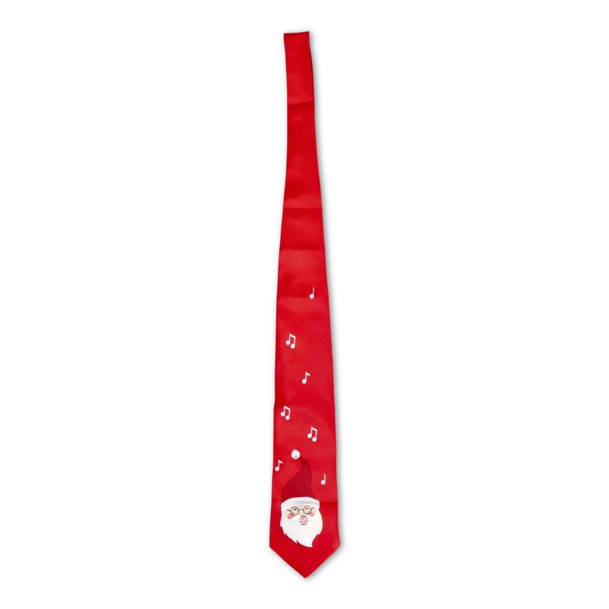 Red christmas tie with lights and music