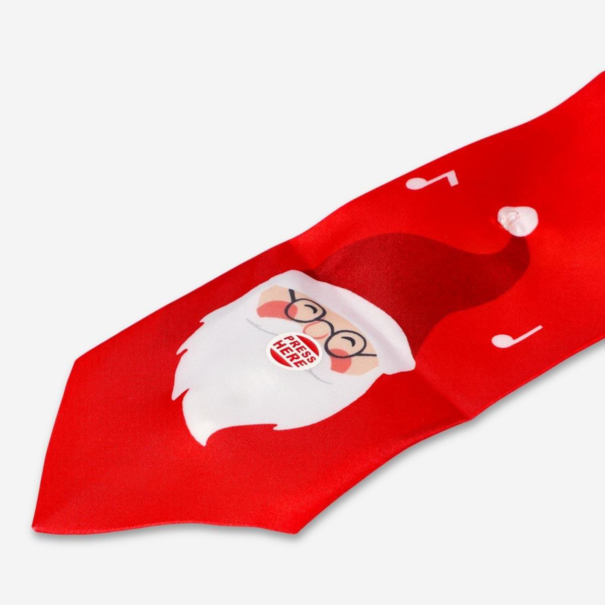 Red christmas tie with lights and music