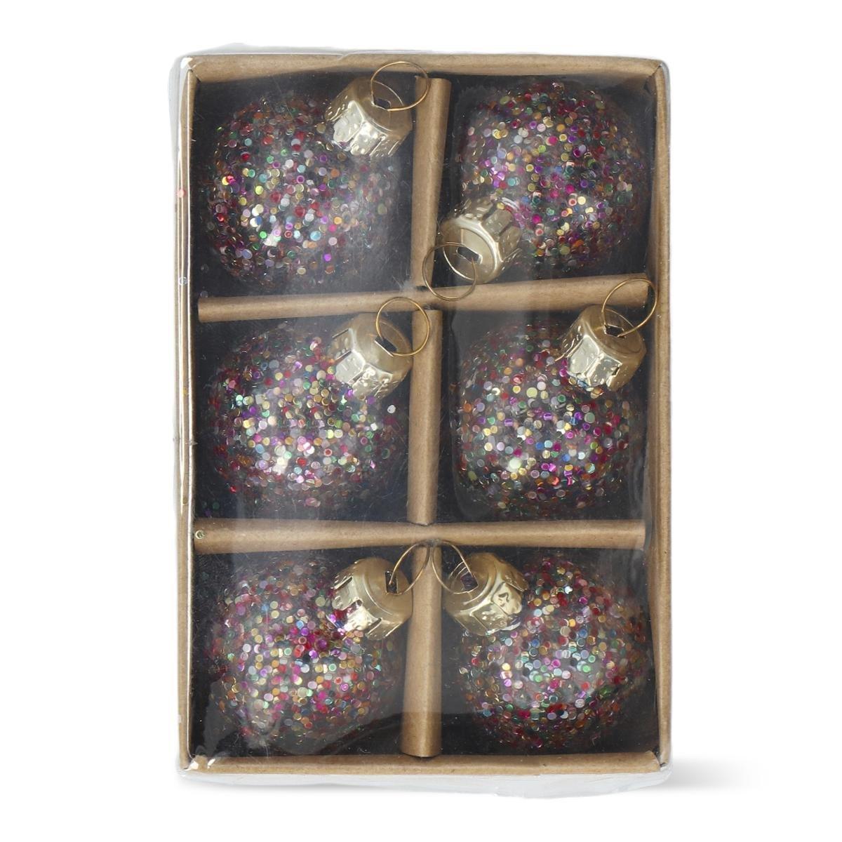 Multicolour christmas baubles. 6 pcs
