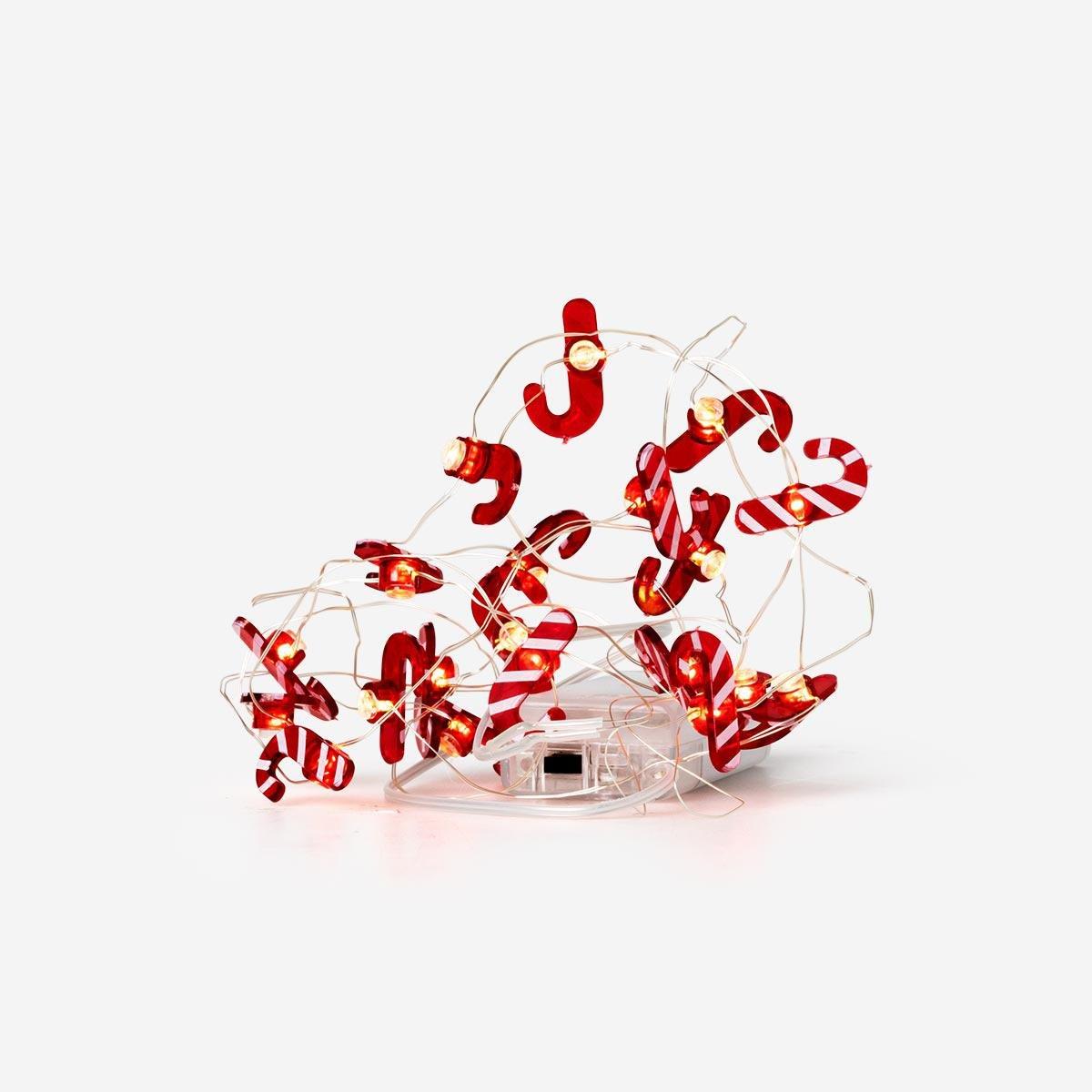 RED        Candy cane string lights - 228 cm