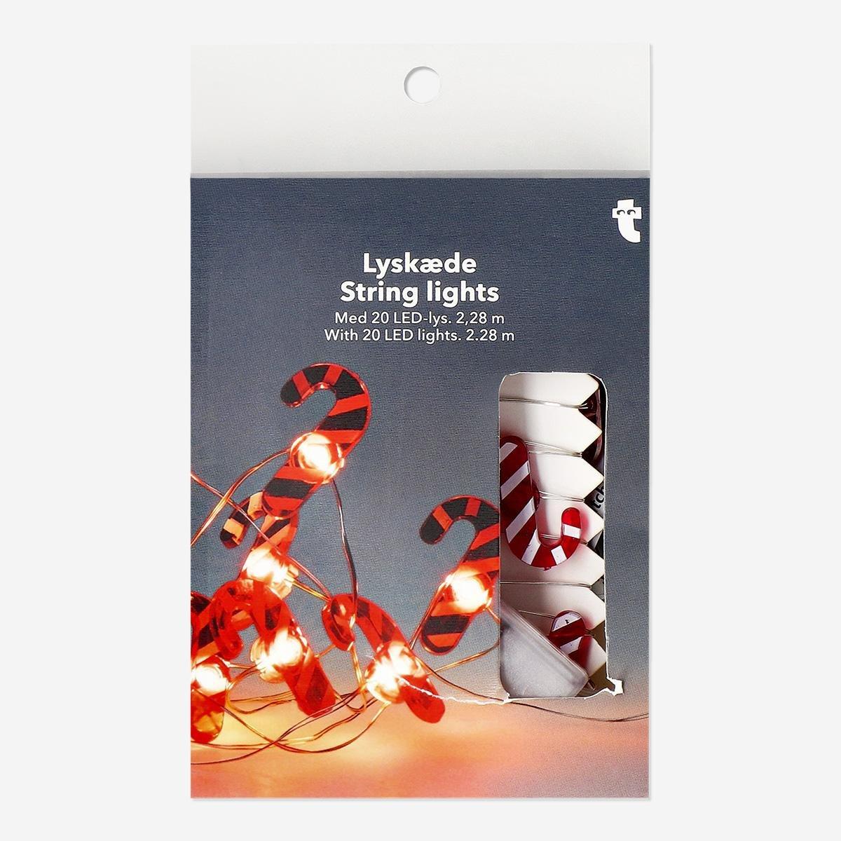 RED        Candy cane string lights - 228 cm