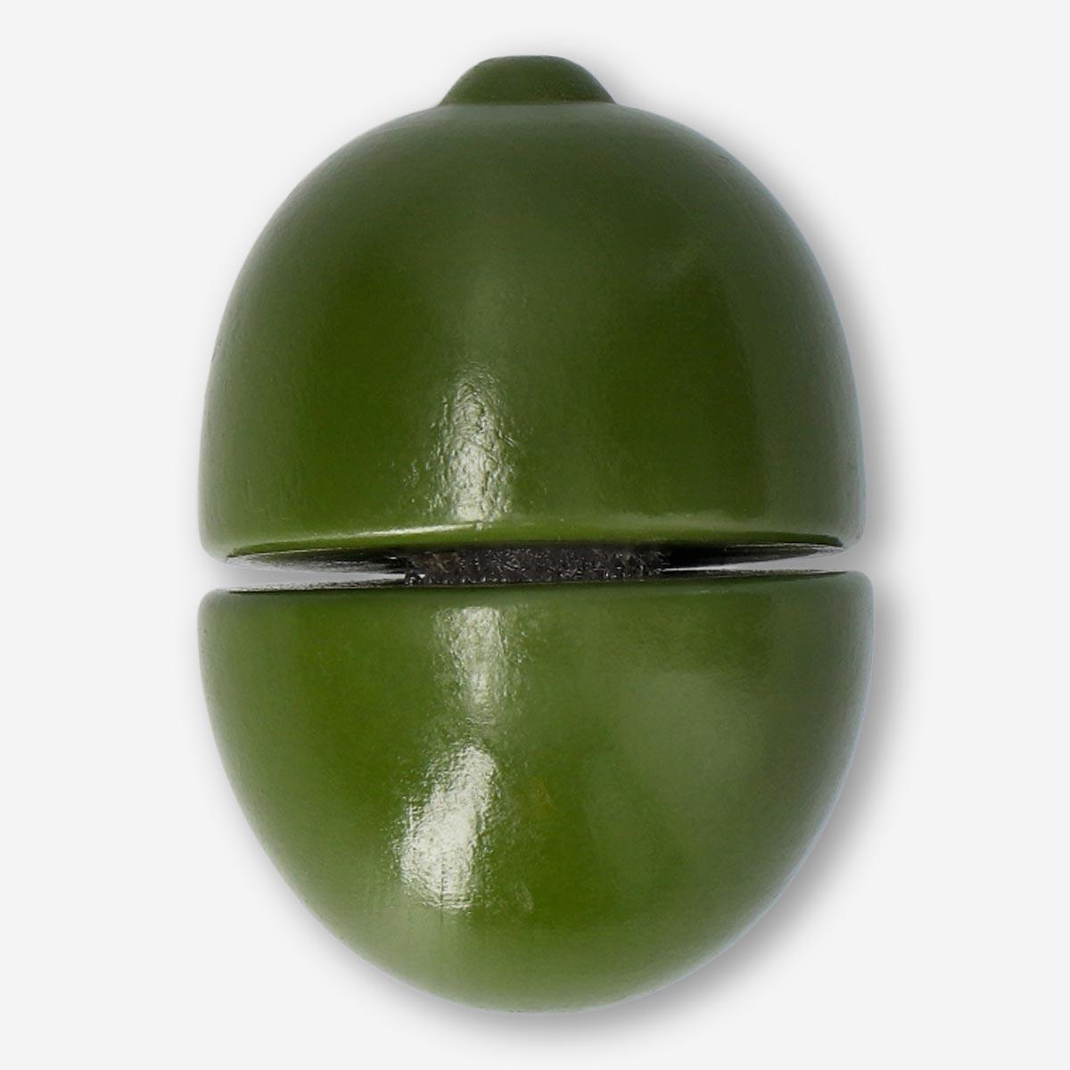 Green wooden kiwi
