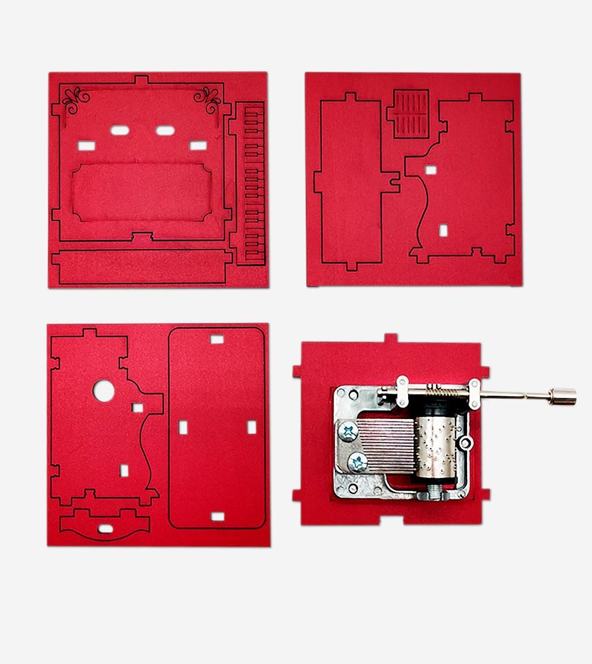 Red build-your-own music box