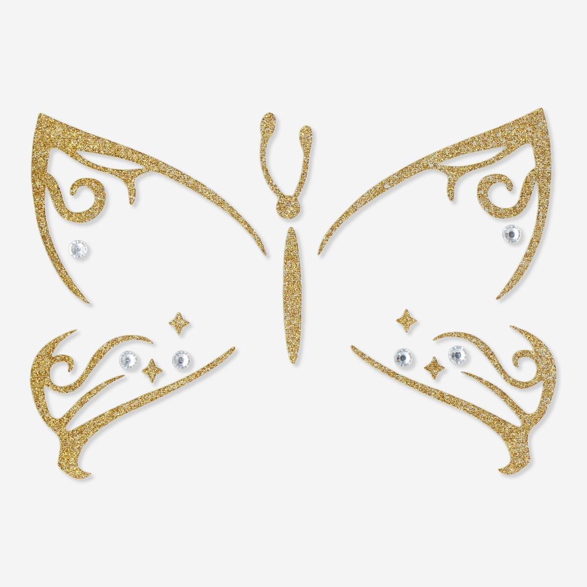 Gold glitter face stickers. kids size