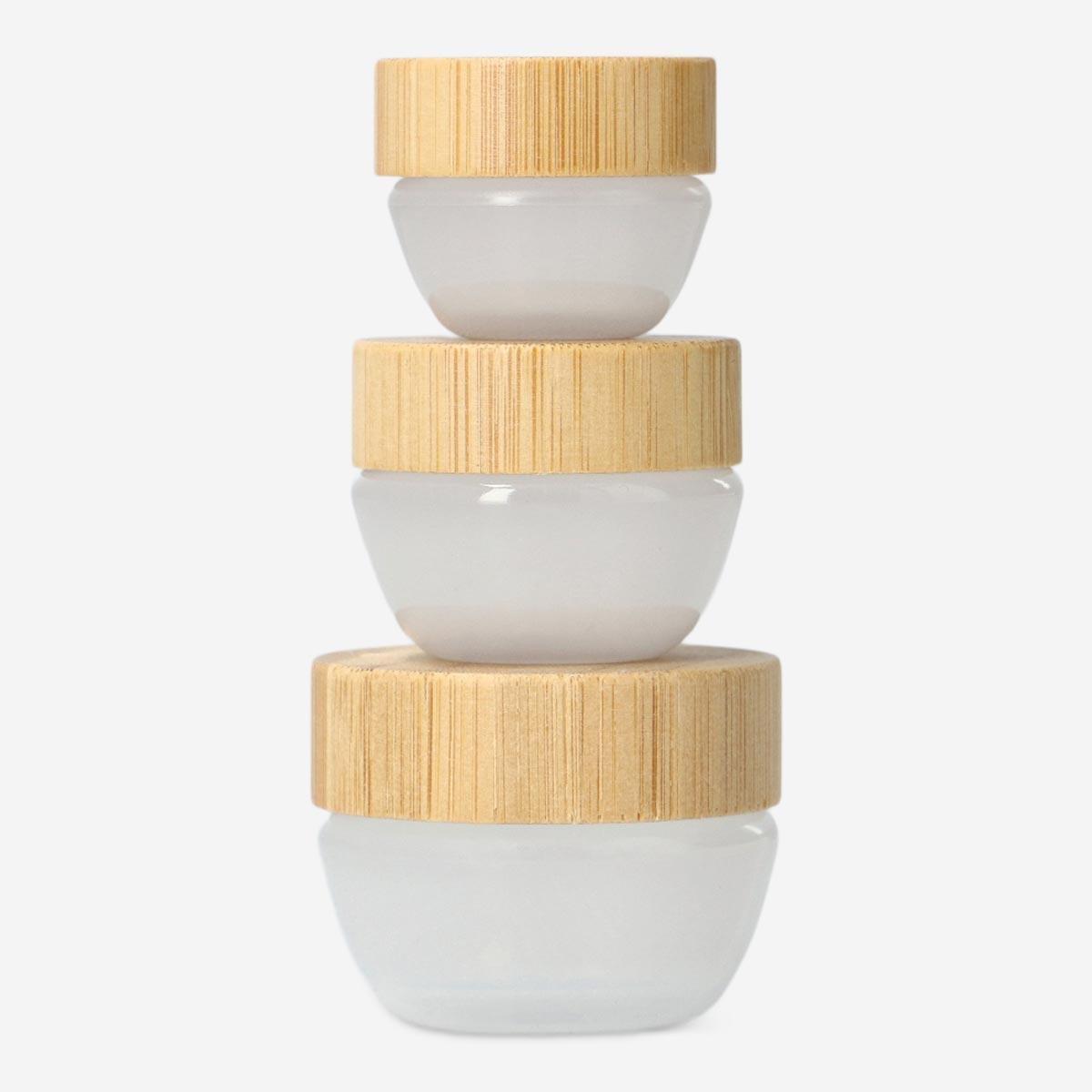 Bamboo travel containers