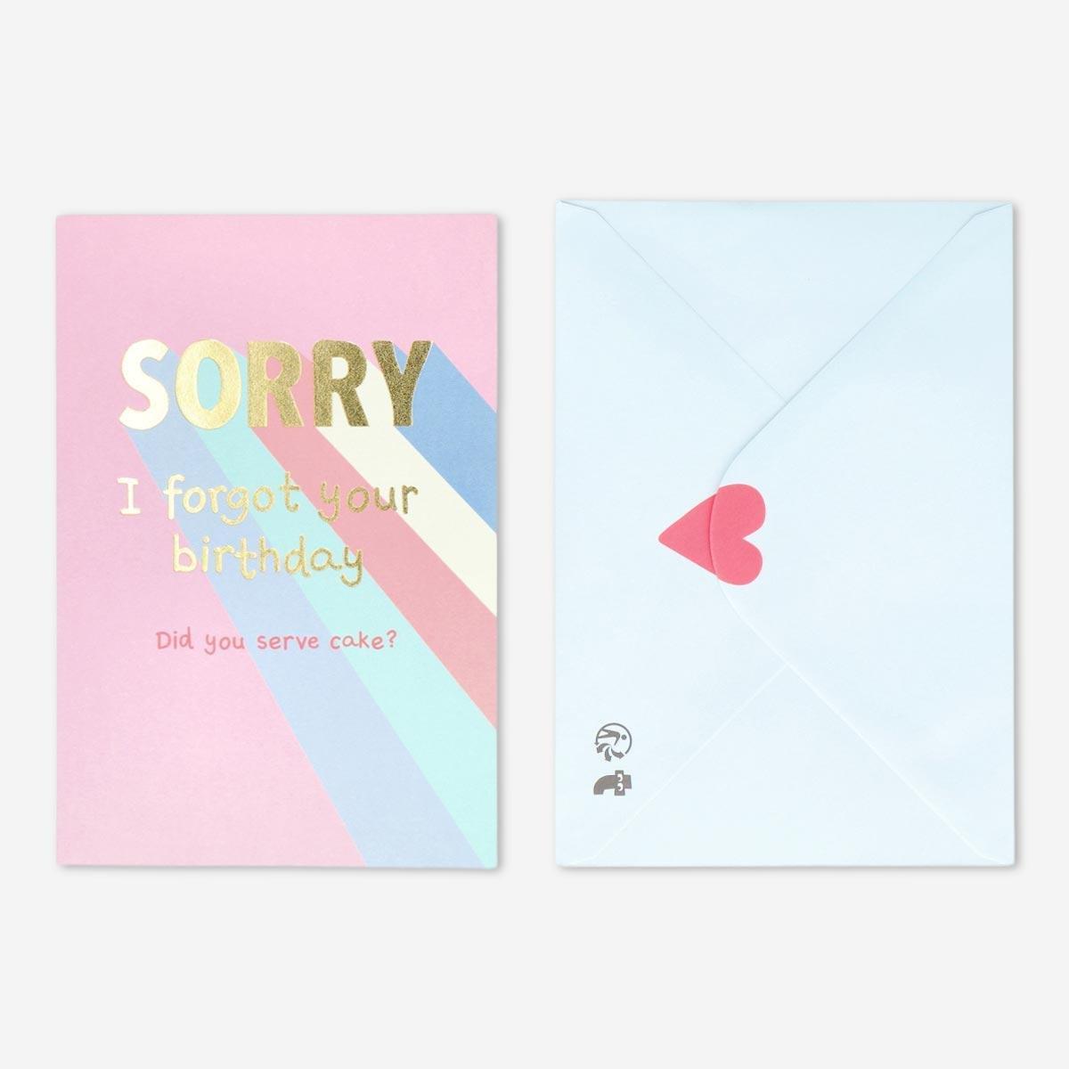 Pink card with envelope