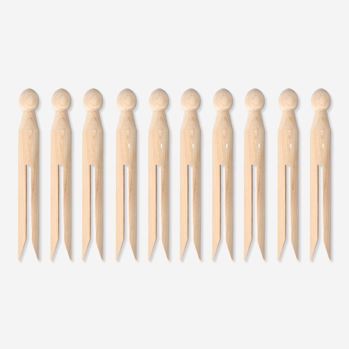 Beige clothes pegs. 10 pcs